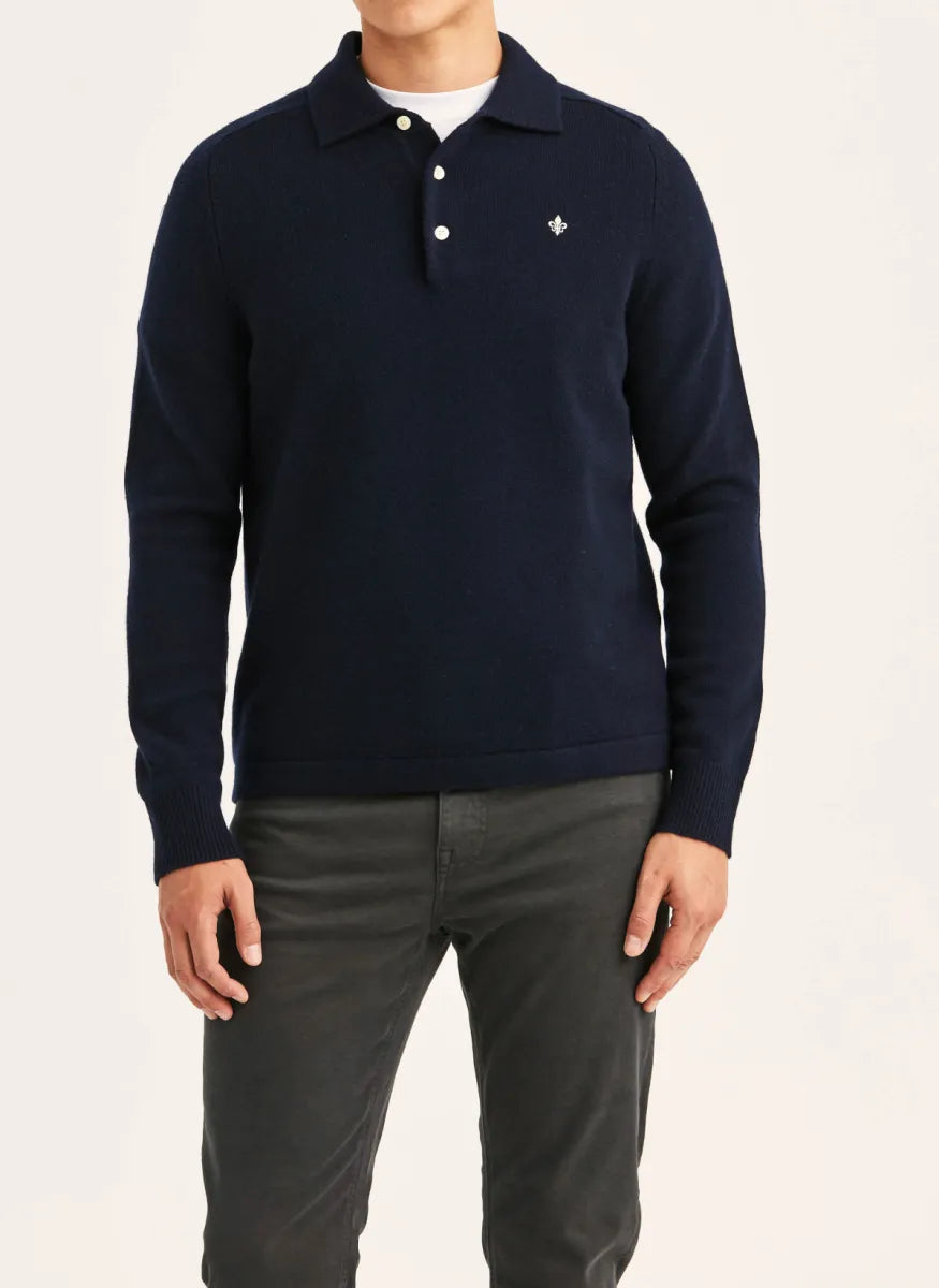 Morris Stock Morris Stockholm Hetford Knitted polo – navy blauw