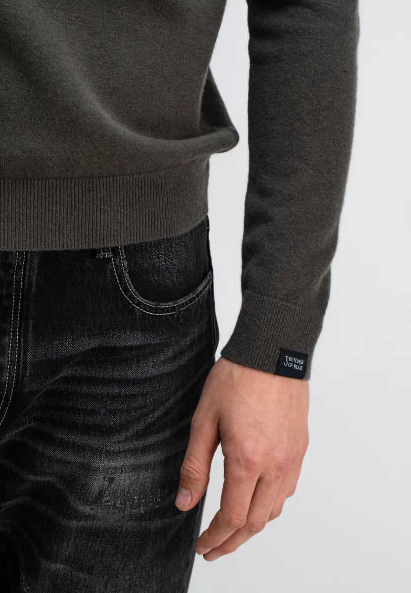 Butcher of Butcher of Blue Clifden Half Zip – Topaz Brown
