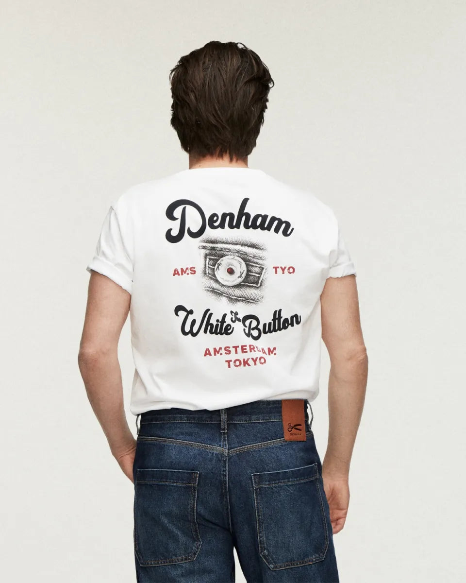 Den Ham Denham Button Tee – Wit
