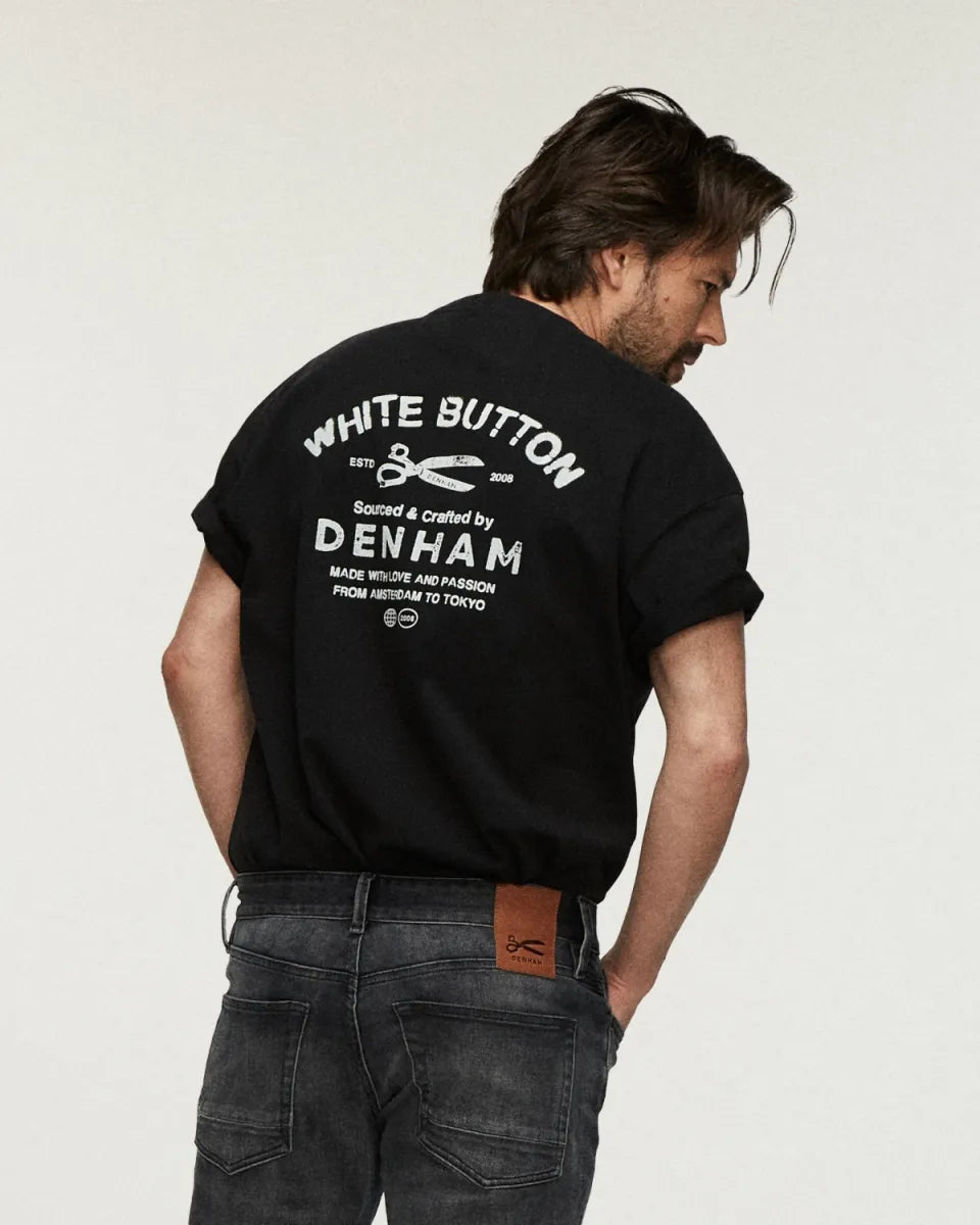 Den Ham Denham Stencil SS Tee – Zwart