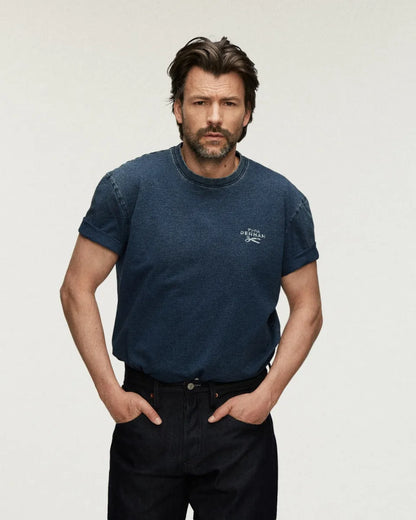 Den Ham Denham Boxy Tee – Blauw