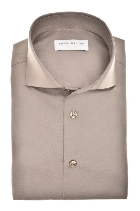 John Mille John Miller Heren Overhemd Lange Mouw – bruin