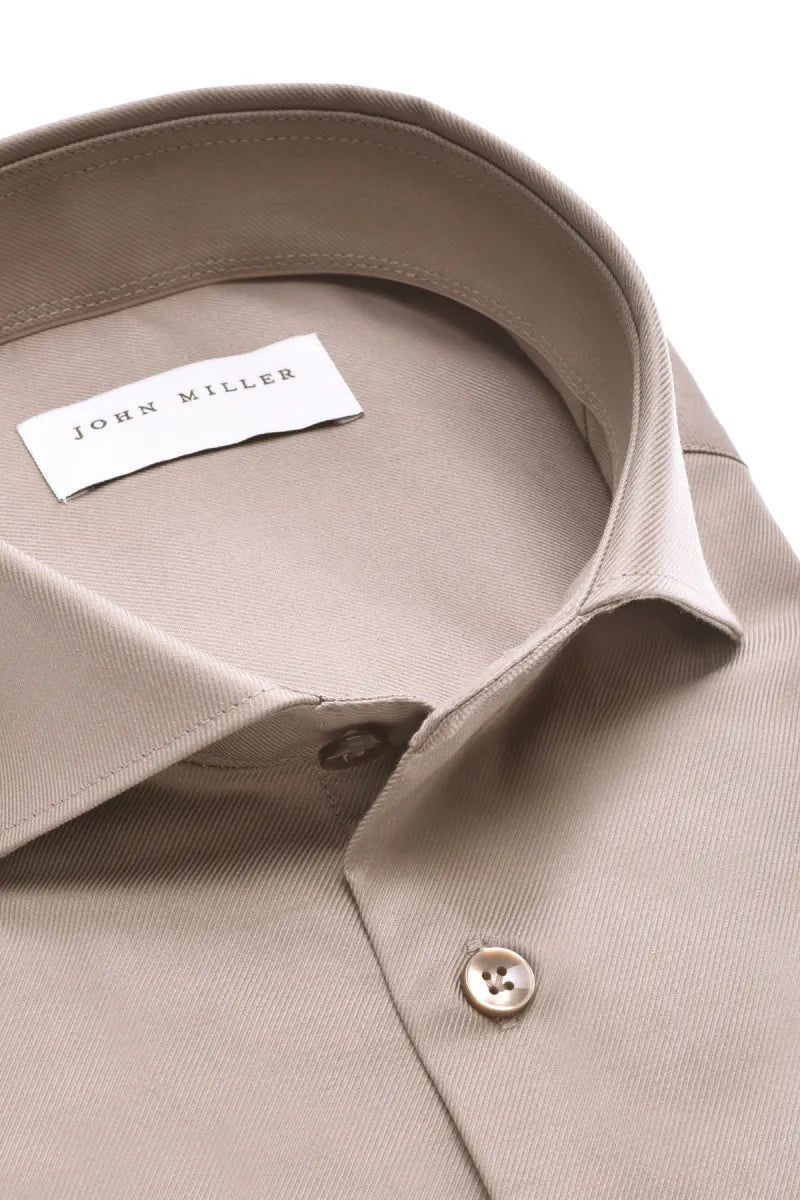 John Mille John Miller Heren Overhemd Lange Mouw – bruin