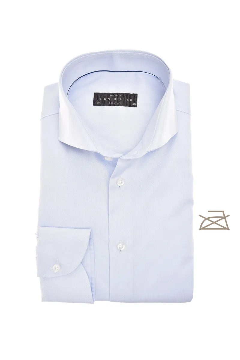 John Mille John Miller Tailored Fit overhemd – lichtblauw