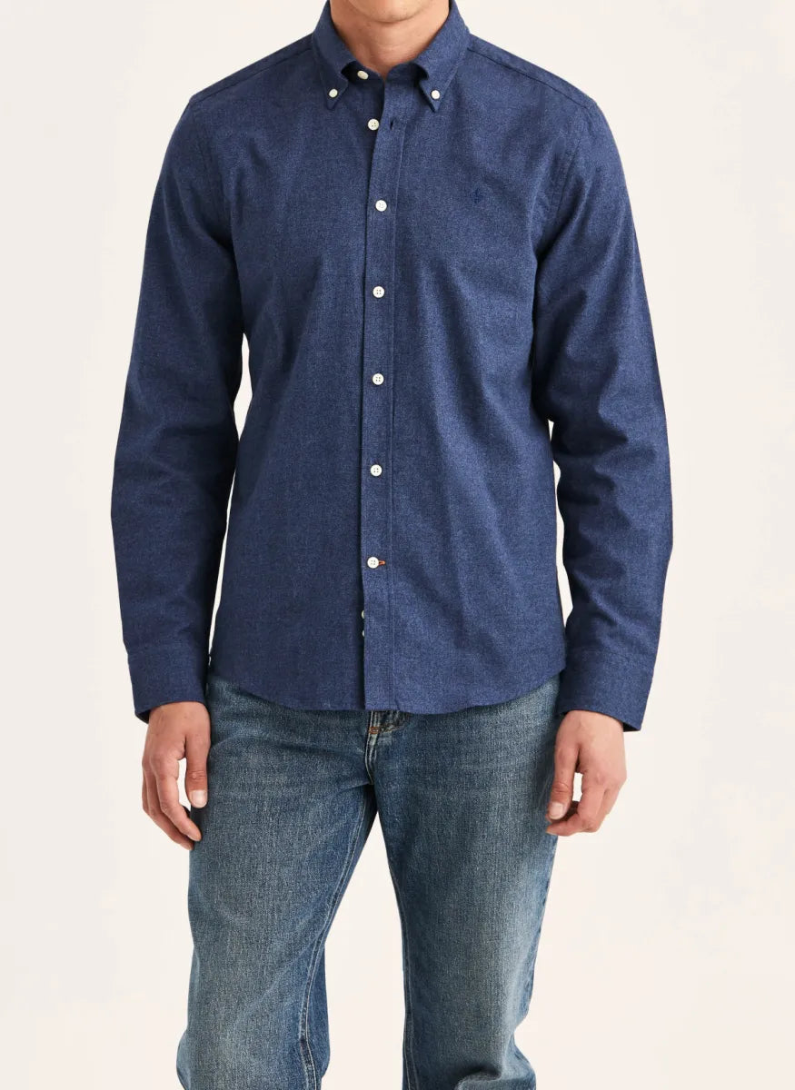 Morris Stock Morris Stockholm Watts Flannel overhemd – navy blauw