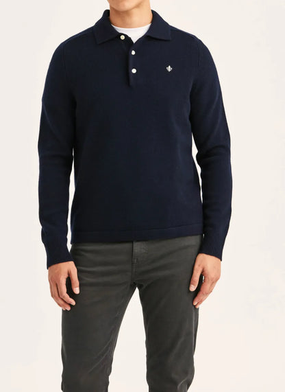 Morris Stock Morris Stockholm Hetford Knitted polo – navy blauw