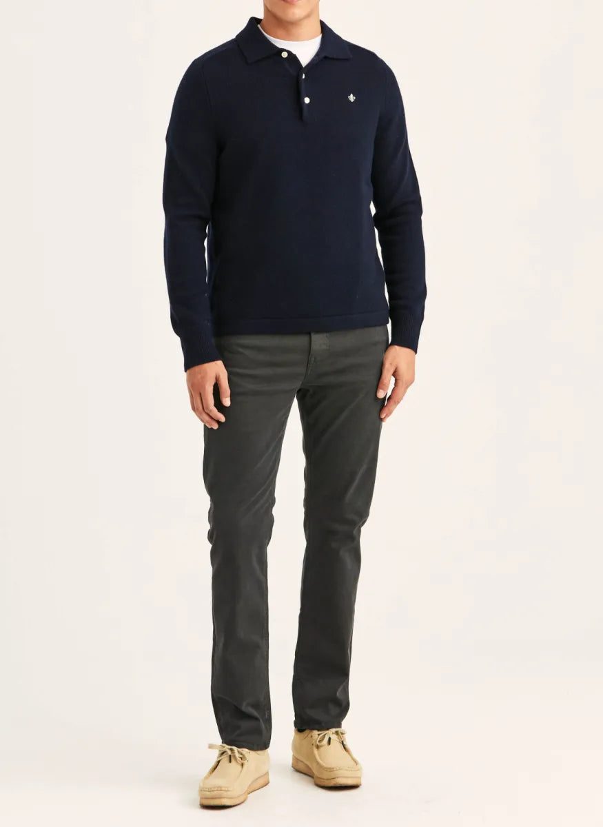 Morris Stock Morris Stockholm Hetford Knitted polo – navy blauw