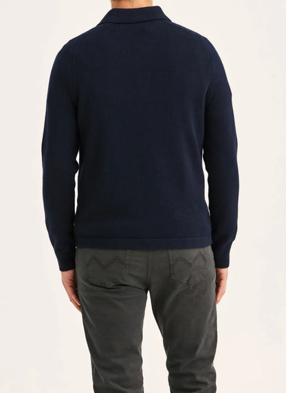 Morris Stock Morris Stockholm Hetford Knitted polo – navy blauw