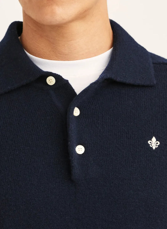 Morris Stock Morris Stockholm Hetford Knitted polo – navy blauw