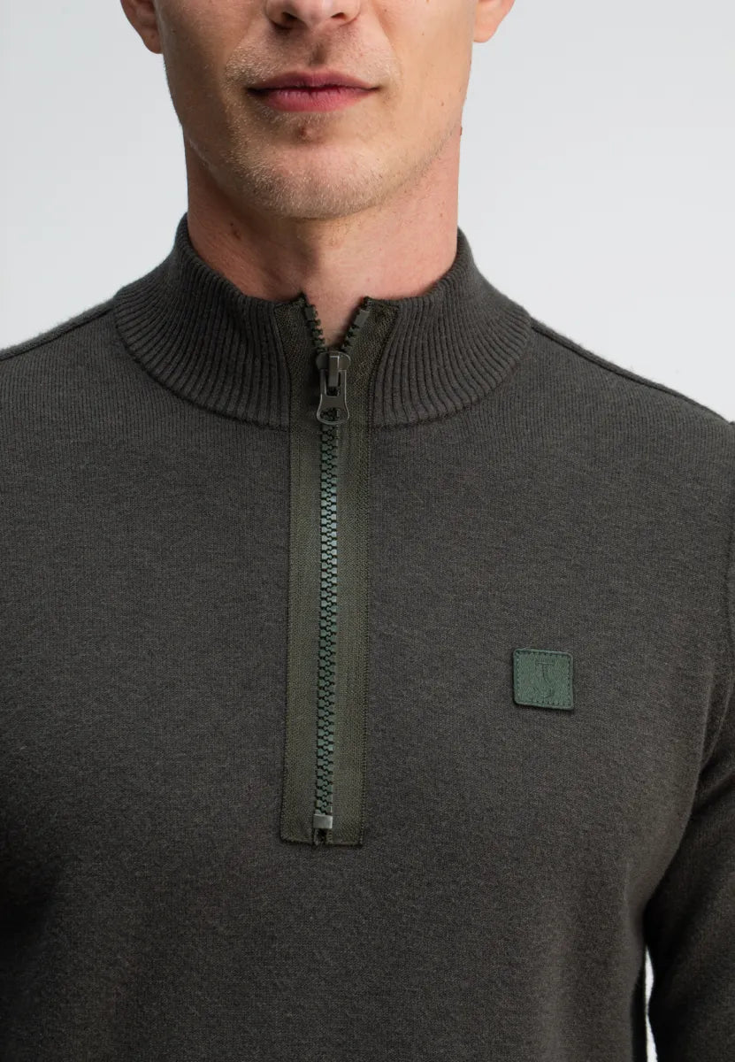 Butcher of Butcher of Blue Clifden Half Zip – Topaz Brown