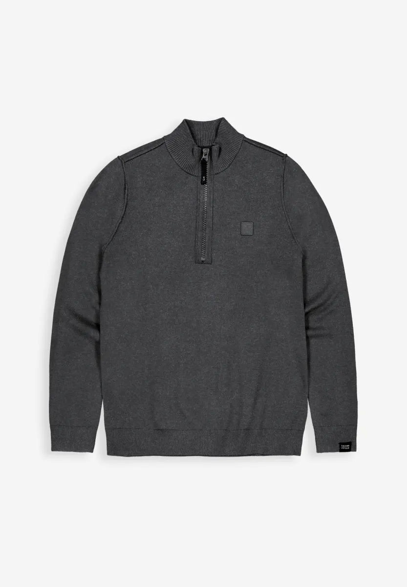 Butcher of Butcher of Blue Clifden Half Zip – Black Melange