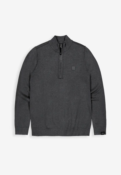 Butcher of Butcher of Blue Clifden Half Zip – Black Melange