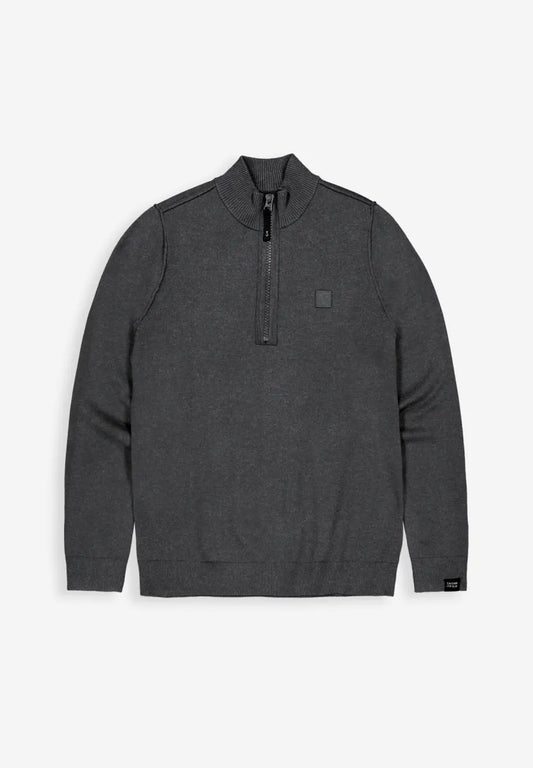 Butcher of Butcher of Blue Clifden Half Zip – Black Melange