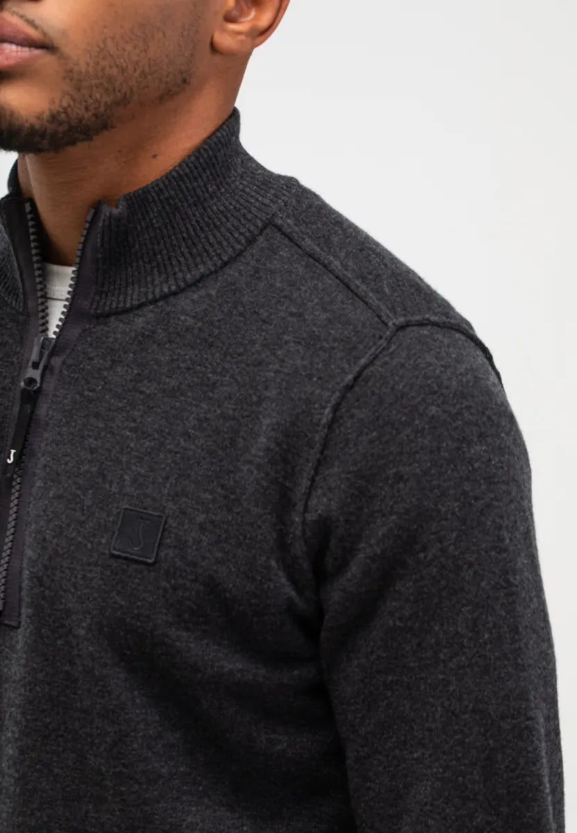 Butcher of Butcher of Blue Clifden Half Zip – Black Melange