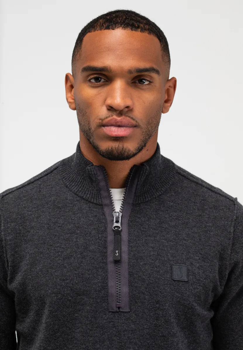 Butcher of Butcher of Blue Clifden Half Zip – Black Melange