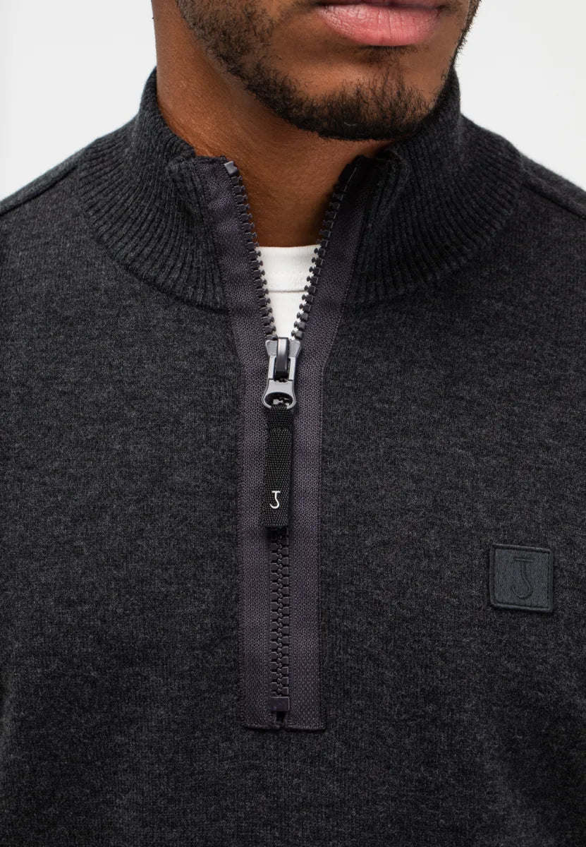 Butcher of Butcher of Blue Clifden Half Zip – Black Melange