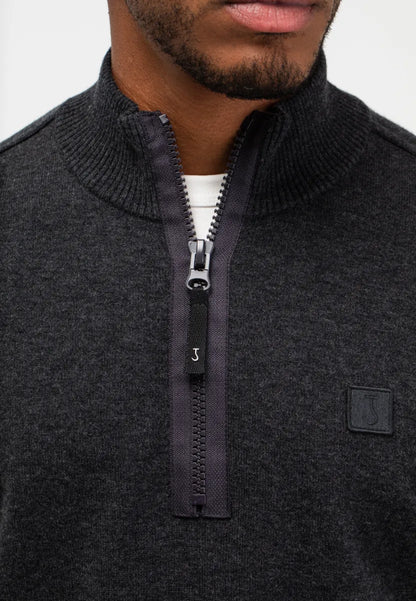 Butcher of Butcher of Blue Clifden Half Zip – Black Melange