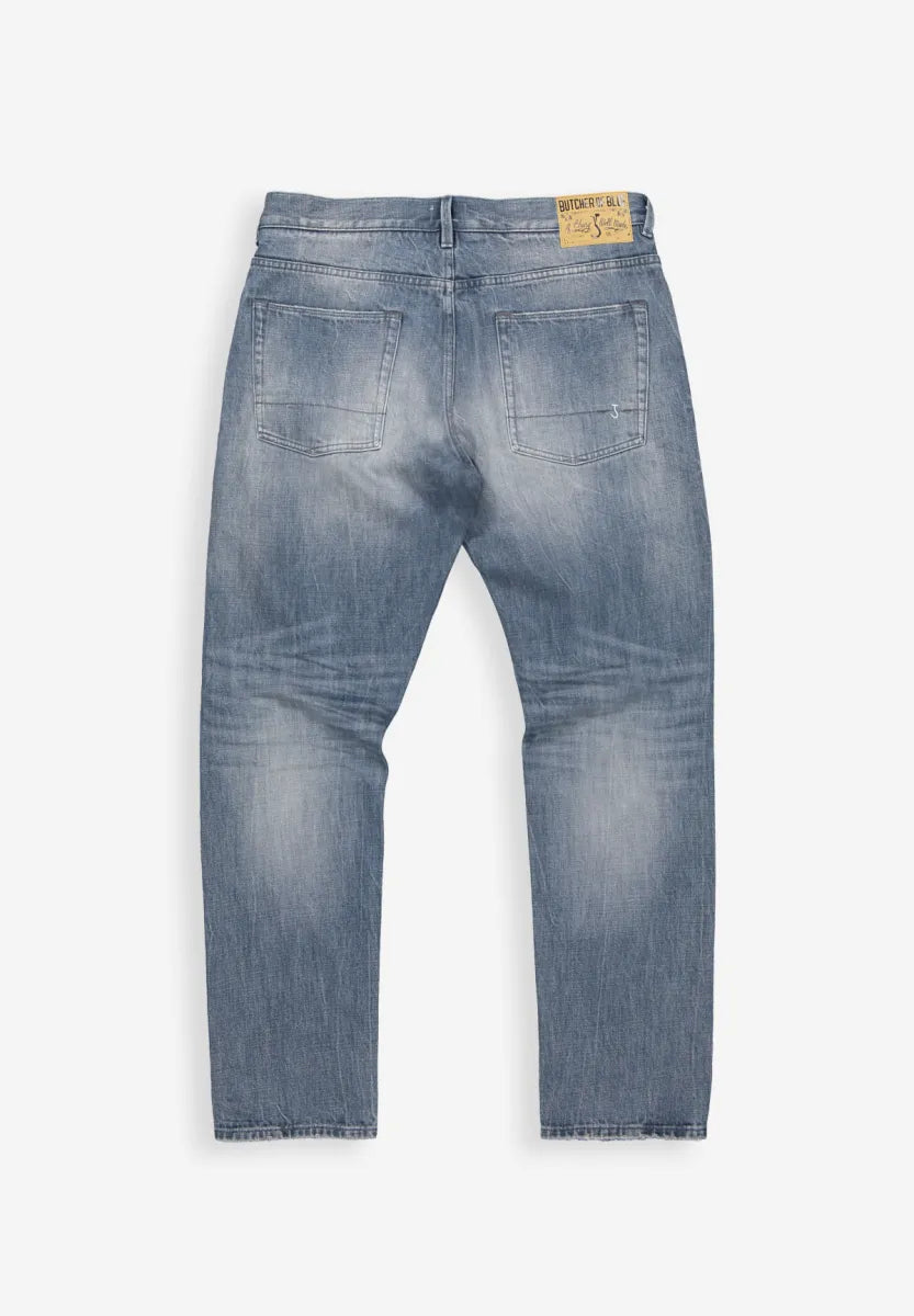 Butcher of Butcher of Blue Stockton Straight Fog Denim – Medium Aged