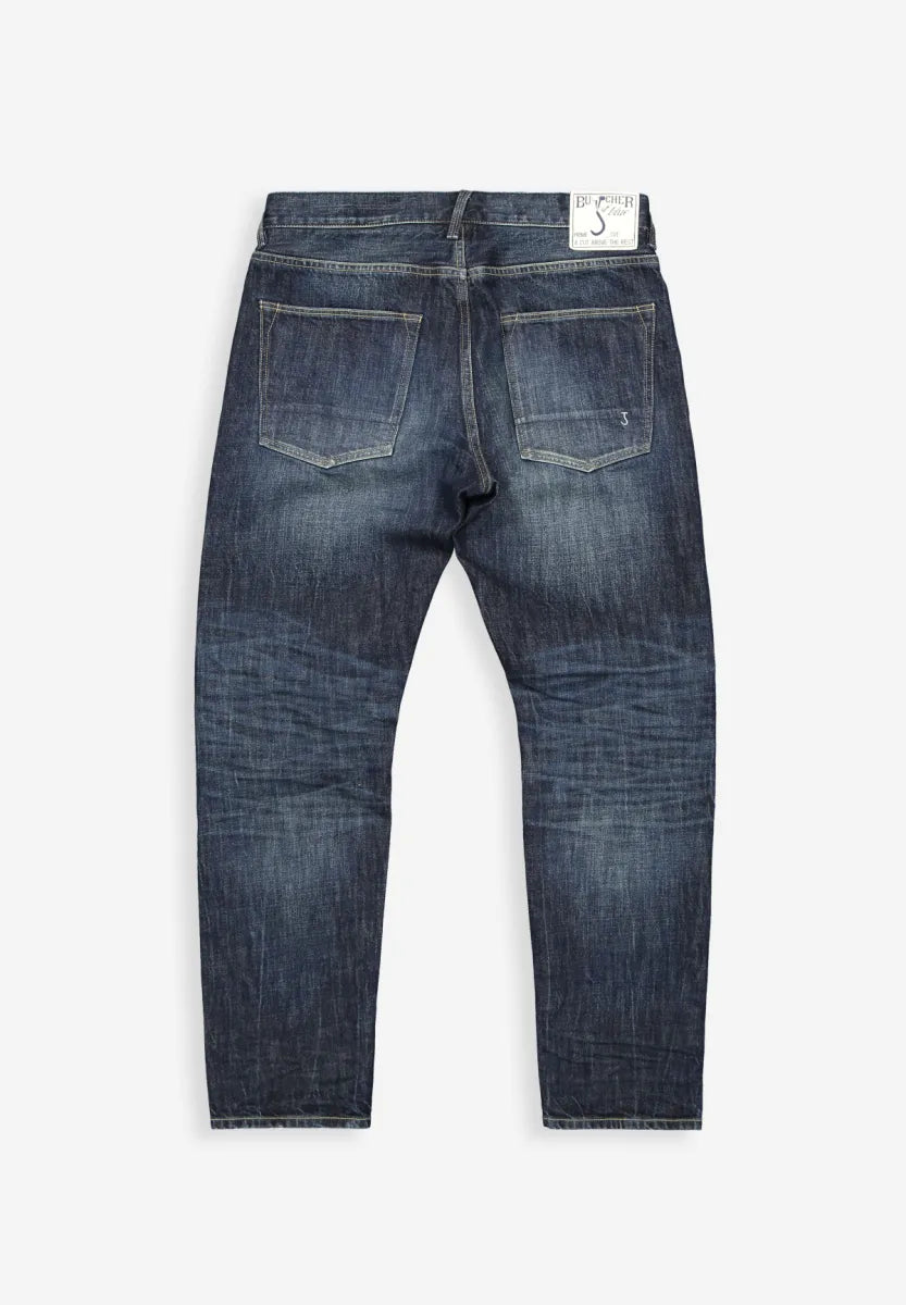 Butcher of Butcher of Blue Stockton Straight Oak Denim – Medium Aged Special