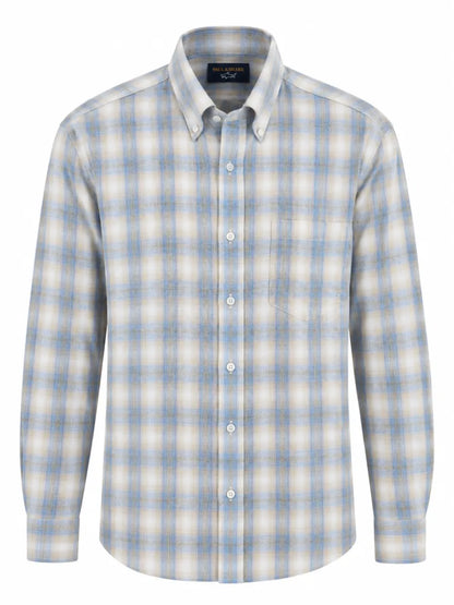 PAUL&SHARK Paul & Shark X-Soft geruit overhemd – lichtblauw