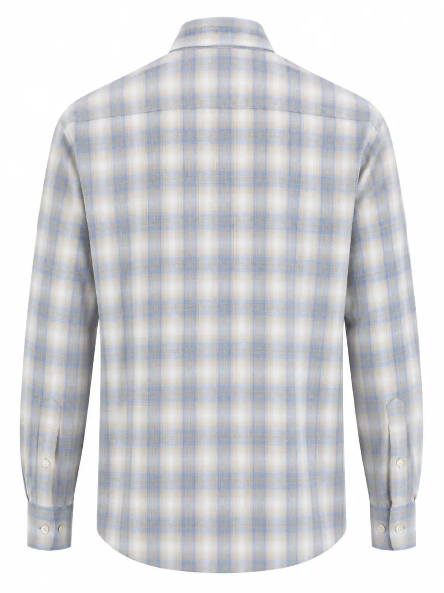 PAUL&SHARK Paul & Shark X-Soft geruit overhemd – lichtblauw