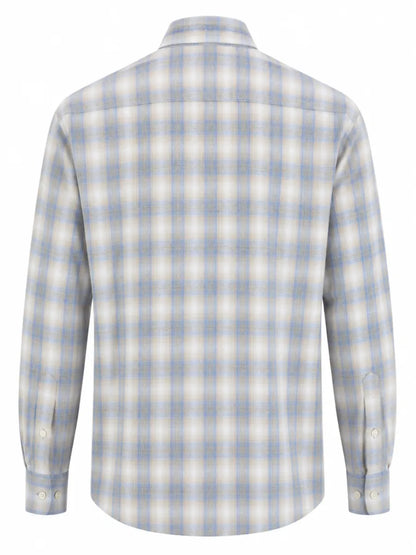 PAUL&SHARK Paul & Shark X-Soft geruit overhemd – lichtblauw