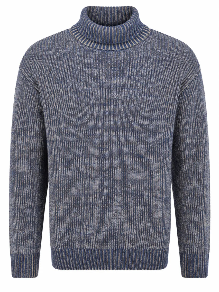 PAUL&SHARK Paul & Shark wollen cashmere coltrui – blauw/beige