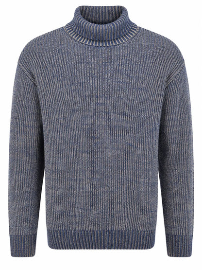 PAUL&SHARK Paul & Shark wollen cashmere coltrui – blauw/beige