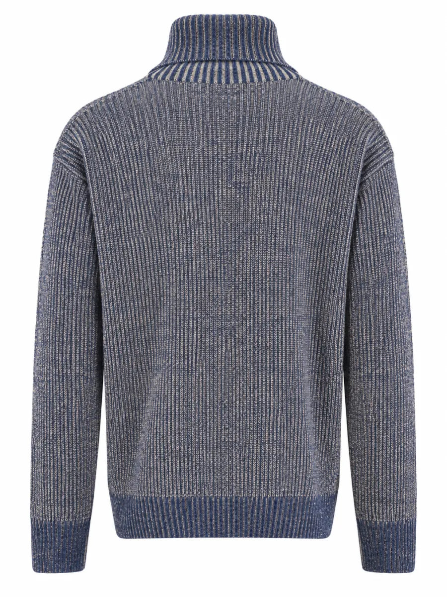 PAUL&SHARK Paul & Shark wollen cashmere coltrui – blauw/beige
