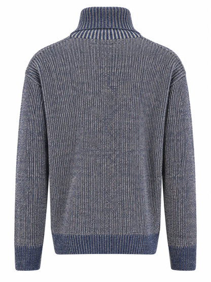 PAUL&SHARK Paul & Shark wollen cashmere coltrui – blauw/beige