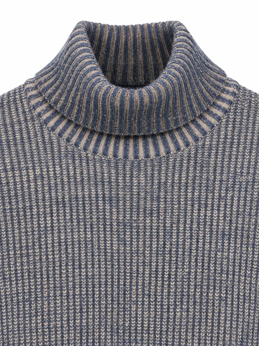 PAUL&SHARK Paul & Shark wollen cashmere coltrui – blauw/beige