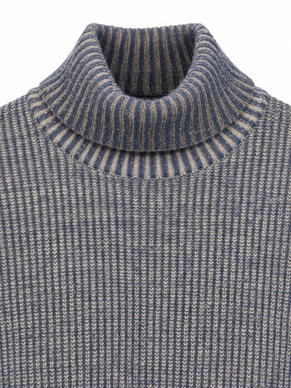 PAUL&SHARK Paul & Shark wollen cashmere coltrui – blauw/beige