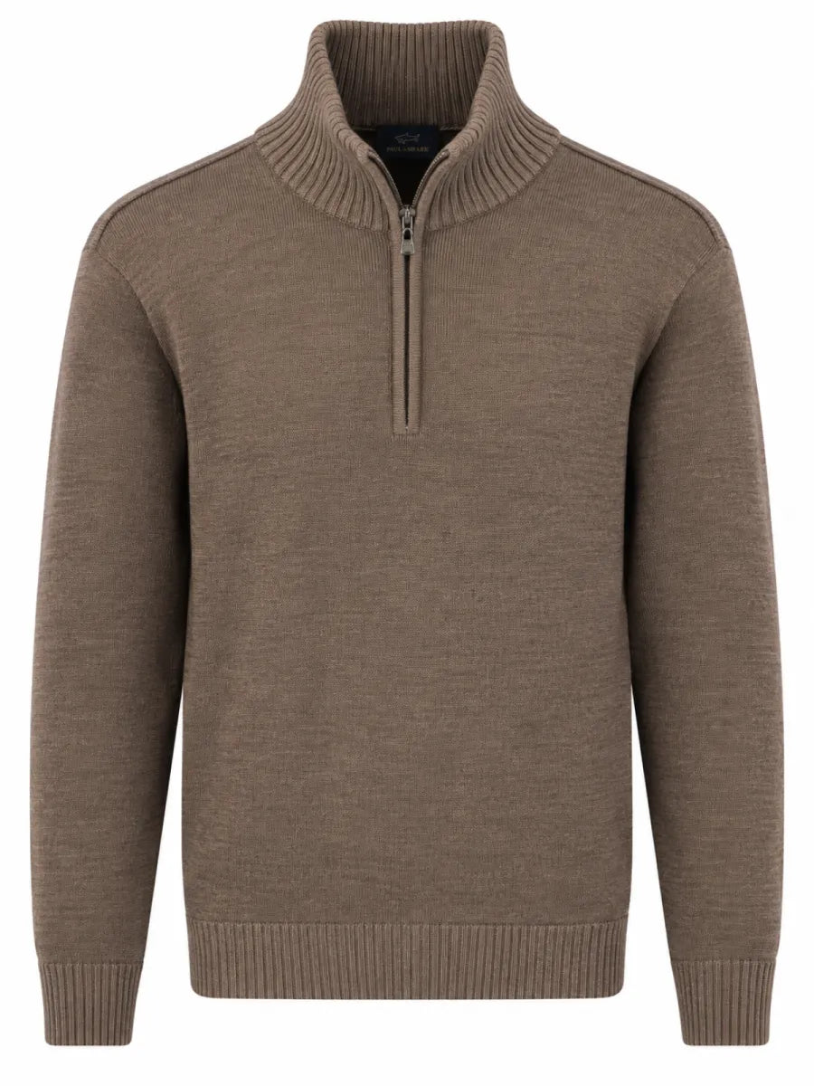 PAUL&SHARK Paul & Shark Soft Cool Touch half-zip trui – bruin