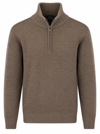 PAUL&SHARK Paul & Shark Soft Cool Touch half-zip trui – bruin