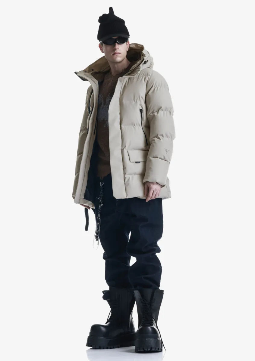 Krakatau Krakatau Cassini QM571 Quilted Parka – Greige