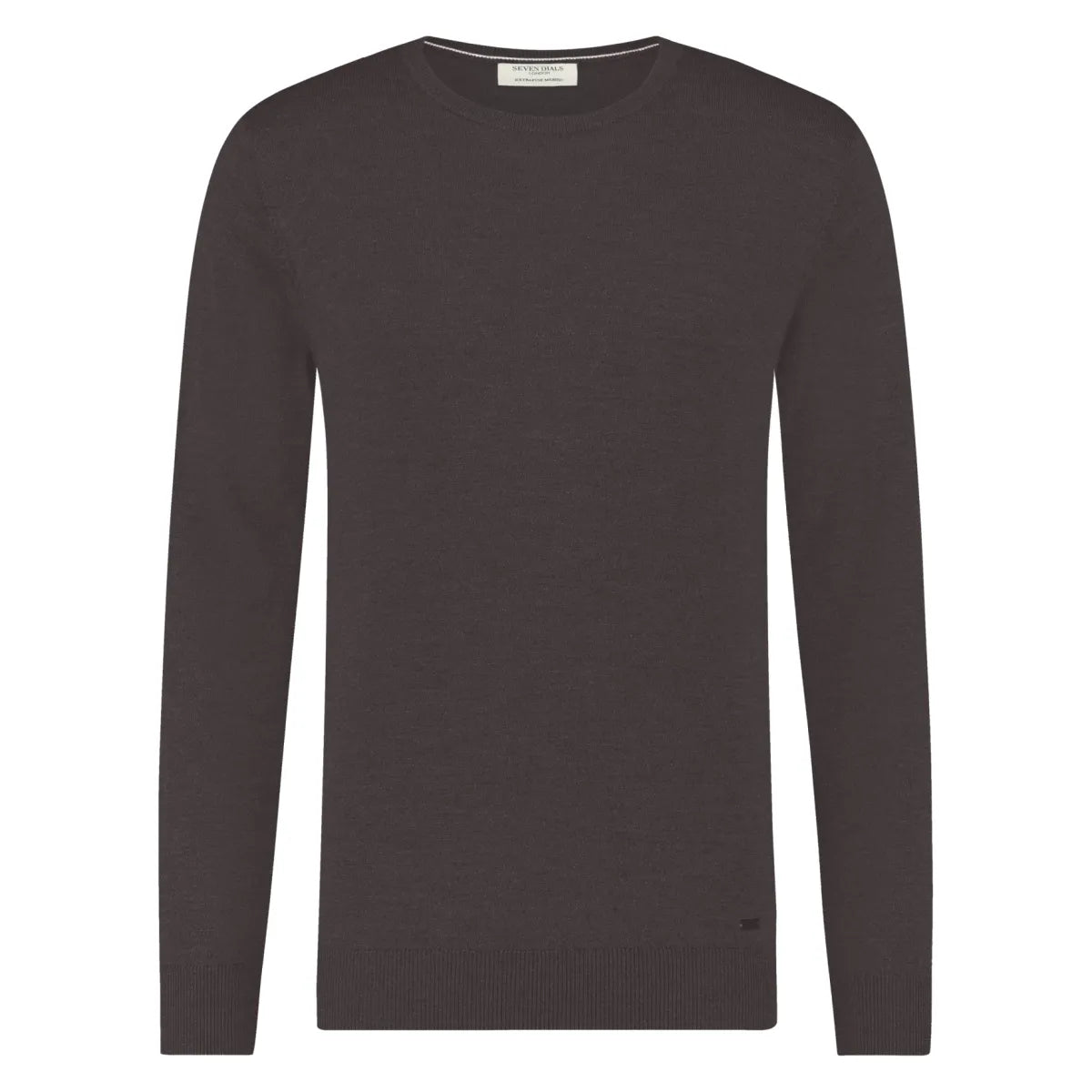 Seven dail Seven Dials Spike Merino Trui Ronde Hals – Bruin