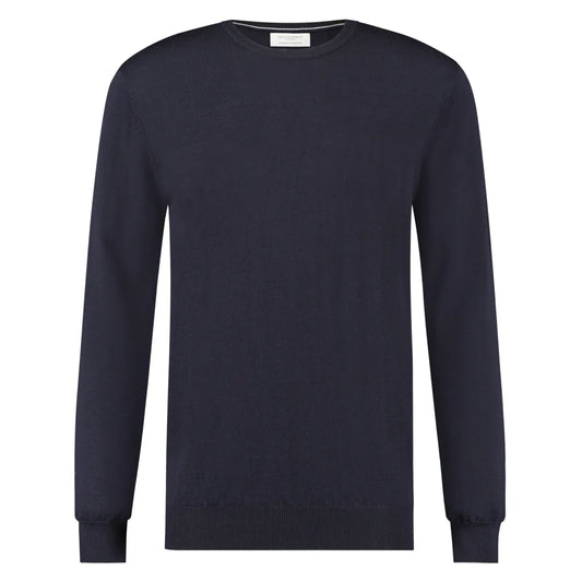 Seven dail Seven Dials Spike Merino Trui Ronde Hals – Blauw